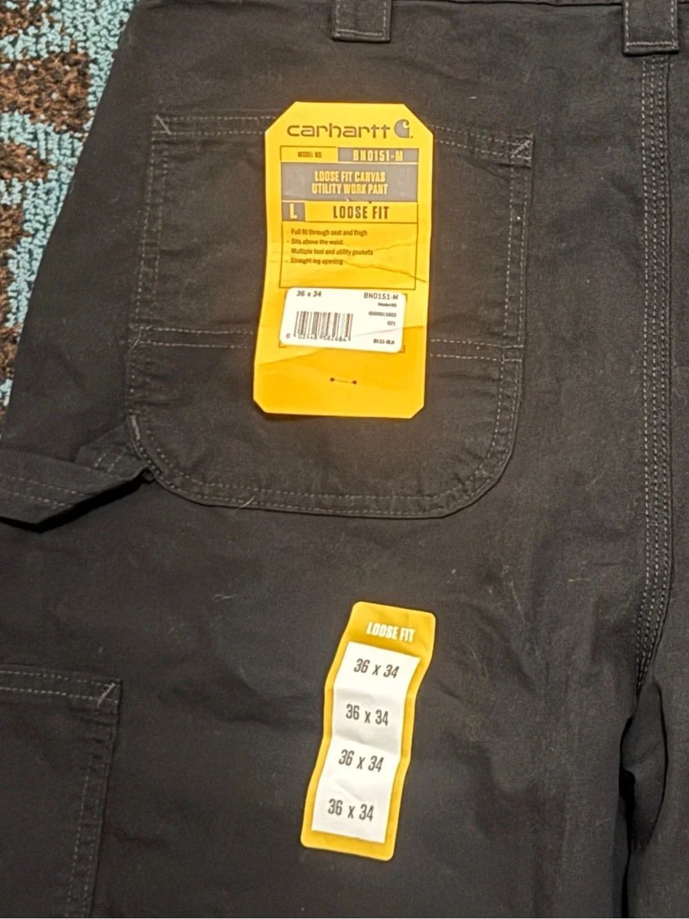 Carhartt Black Cargo Work Pants